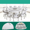 Niceway Portable White Plastic Klapptisch Falten in der Hälfte Round Table 12 Sitzer heraus Möbel